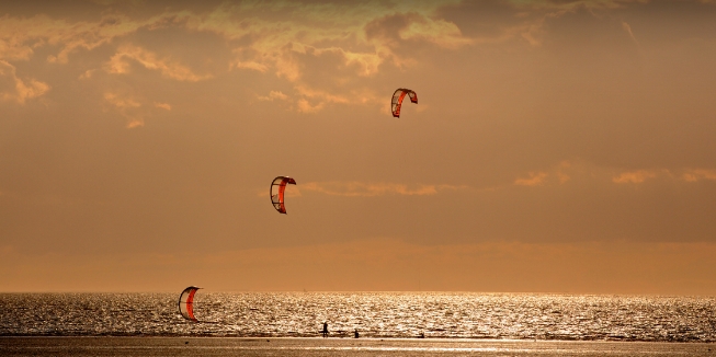 Kite surfers
